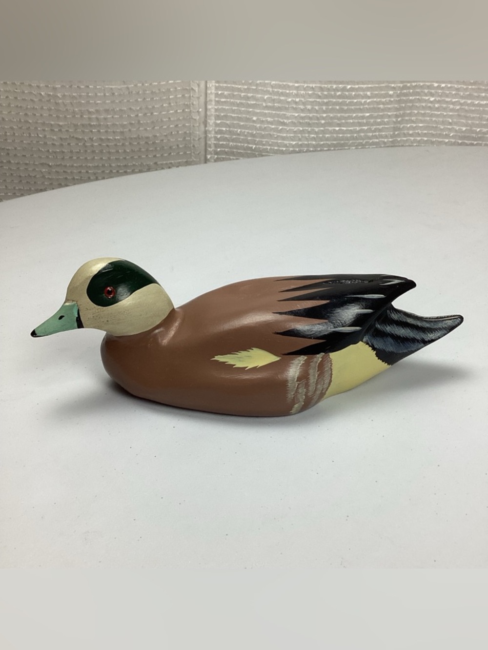 Duck Decoy Ducks Unlimited 9.5” Wood Carved Hand Painted American Wigeon Figure
